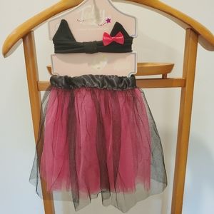 Toby & Me Pink and Black Head Band and Tutu 4-6 X